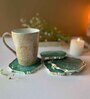 Crystal Green Stone Set of 4 Table Coasters