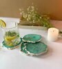 Crystal Green Stone Set of 4 Table Coasters