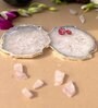 Crystal White Stone Set of 2 Table Coasters