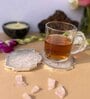 Crystal White Stone Set of 2 Table Coasters