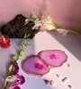 Crystal Pink Stone Set of 2 Table Coasters