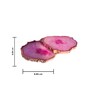 Crystal Pink Stone Set of 2 Table Coasters