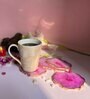 Crystal Pink Stone Set of 4 Table Coasters