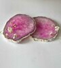 Crystal Pink Stone Set of 2 Table Coasters