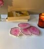 Crystal Pink Stone Set of 2 Table Coasters