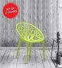 Crystalpp Plastic Chair in Lime Green Finish, Set of 2