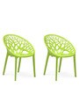 Crystalpp Plastic Chair in Lime Green Finish, Set of 2