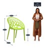 Crystalpp Plastic Chair in Lime Green Finish, Set of 2