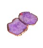 Crystal Purple Stone Set of 2 Table Coasters