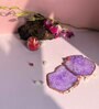 Crystal Purple Stone Set of 2 Table Coasters