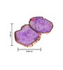 Crystal Purple Stone Set of 2 Table Coasters