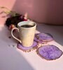 Crystal Purple Stone Set of 4 Table Coasters