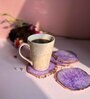 Crystal Purple Stone Set of 4 Table Coasters