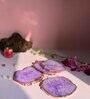 Crystal Purple Stone Set of 4 Table Coasters