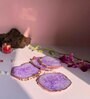 Crystal Purple Stone Set of 4 Table Coasters