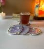 Crystal Purple Stone Set of 4 Table Coasters