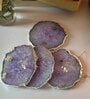 Crystal Purple Stone Set of 4 Table Coasters