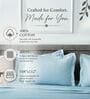 Blue 400TC 100% Cotton Solid Flat Super King Bedsheet With 2 Pillow Covers