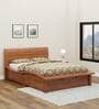 Rys Solid Wood King Size Bed in Brown Colour With Storage