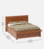 Rys Solid Wood King Size Bed in Brown Colour With Storage