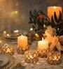 Crystal Tealight Candle Holder Votives, Gold, Pack of 6