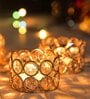 Crystal Tealight Candle Holder Votives, Gold, Pack of 6