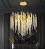  Crystal Tree Branches Golden Chandelier Lighting Fixture, Ceiling Hanging Light for Dining Room Bedroom Living Room Entryway, (with G9 Bulb Holder) 600MM Diameter (50Pcs K9 Branches)