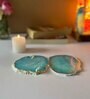 Crystal Turquoise Stone Set of 2 Table Coasters