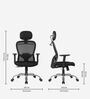 Crystal V2 Breathable Mesh Ergonomic Chair in Black Colour with Headrest