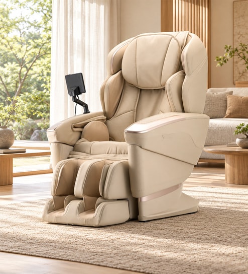 CS Leather Premium Massage Chair In Ivory Colour