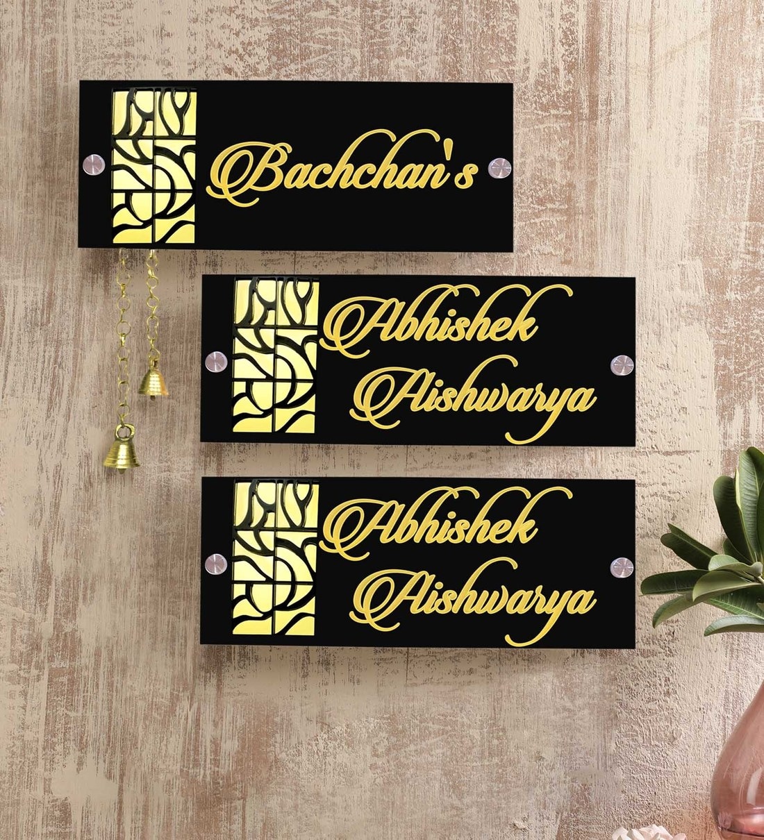 Buy Customized Black Yellow Acrylic Laser Cut Name Plate By Karigaari India Online Name Plates Name Plates Home Decor Pepperfry Product