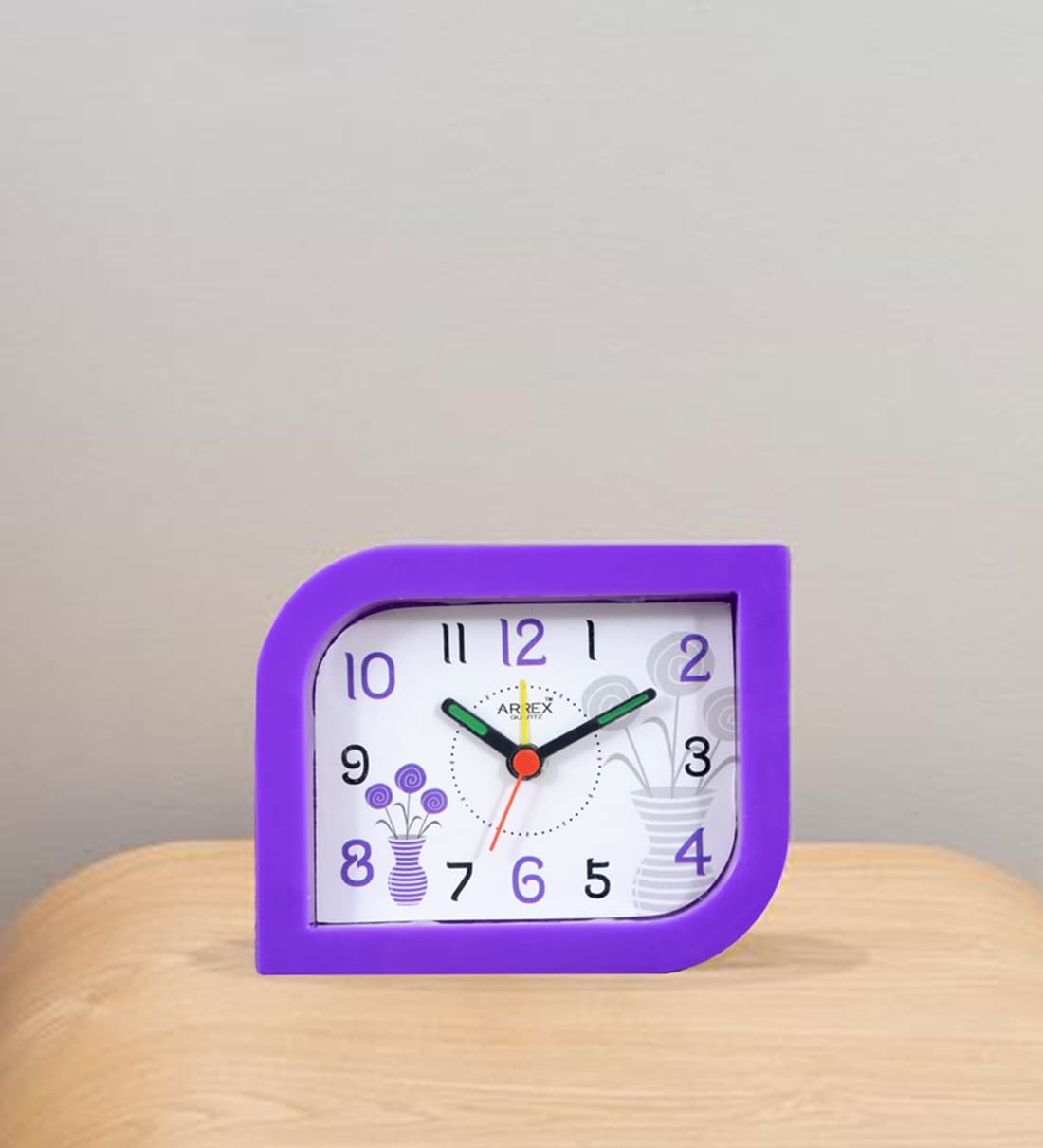 Buy Cute Analog Alarm Table Clock in Purple by Arrex Online Kids