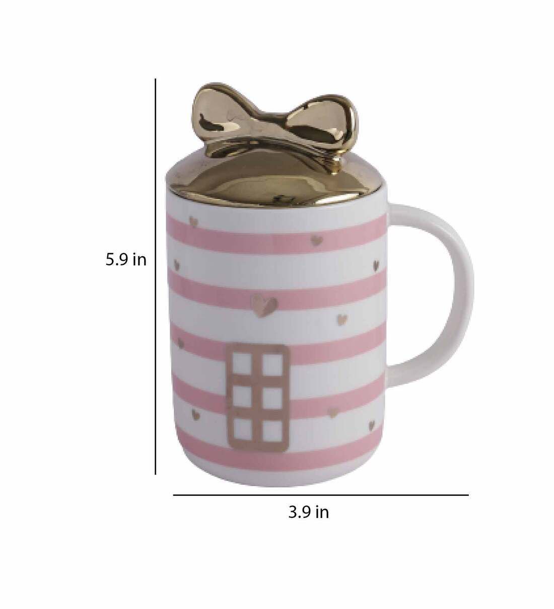 Buy Cute Stripped Door 350ml Ceramic Coffee Mug With Lid By A Vintage Affair Online Coffee 1368