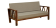 Cullian Solid Wood 3 Seater Sofa in Rustic Teak Finish