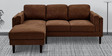 Creata Fabric Rhs 4 Seater Sectional Sofa In Coffee Brown Colour