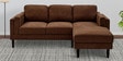 Creata Fabric Lhs 4 Seater Sectional Sofa In Coffee Brown Colour