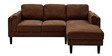 Creata Fabric Lhs 4 Seater Sectional Sofa In Coffee Brown Colour
