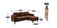 Creata Fabric Lhs 4 Seater Sectional Sofa In Coffee Brown Colour