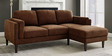 Creata Fabric Lhs 4 Seater Sectional Sofa In Coffee Brown Colour