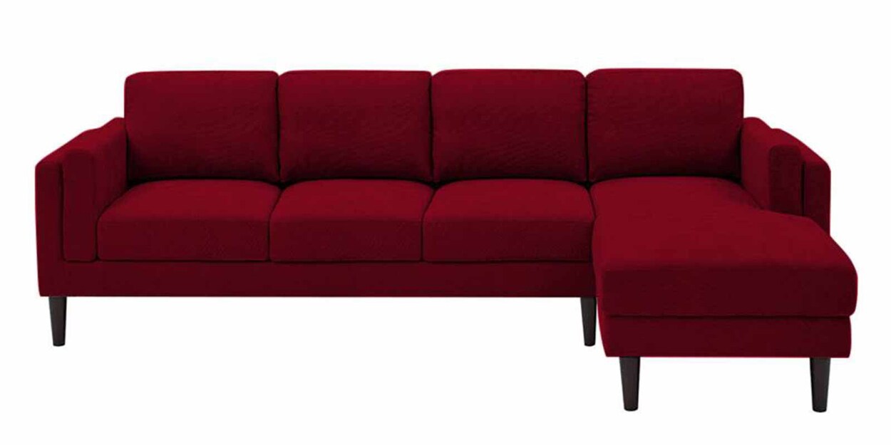 Buy Creata Fabric Lhs 6 Seater Sectional Sofa In Blood Maroon Colour at