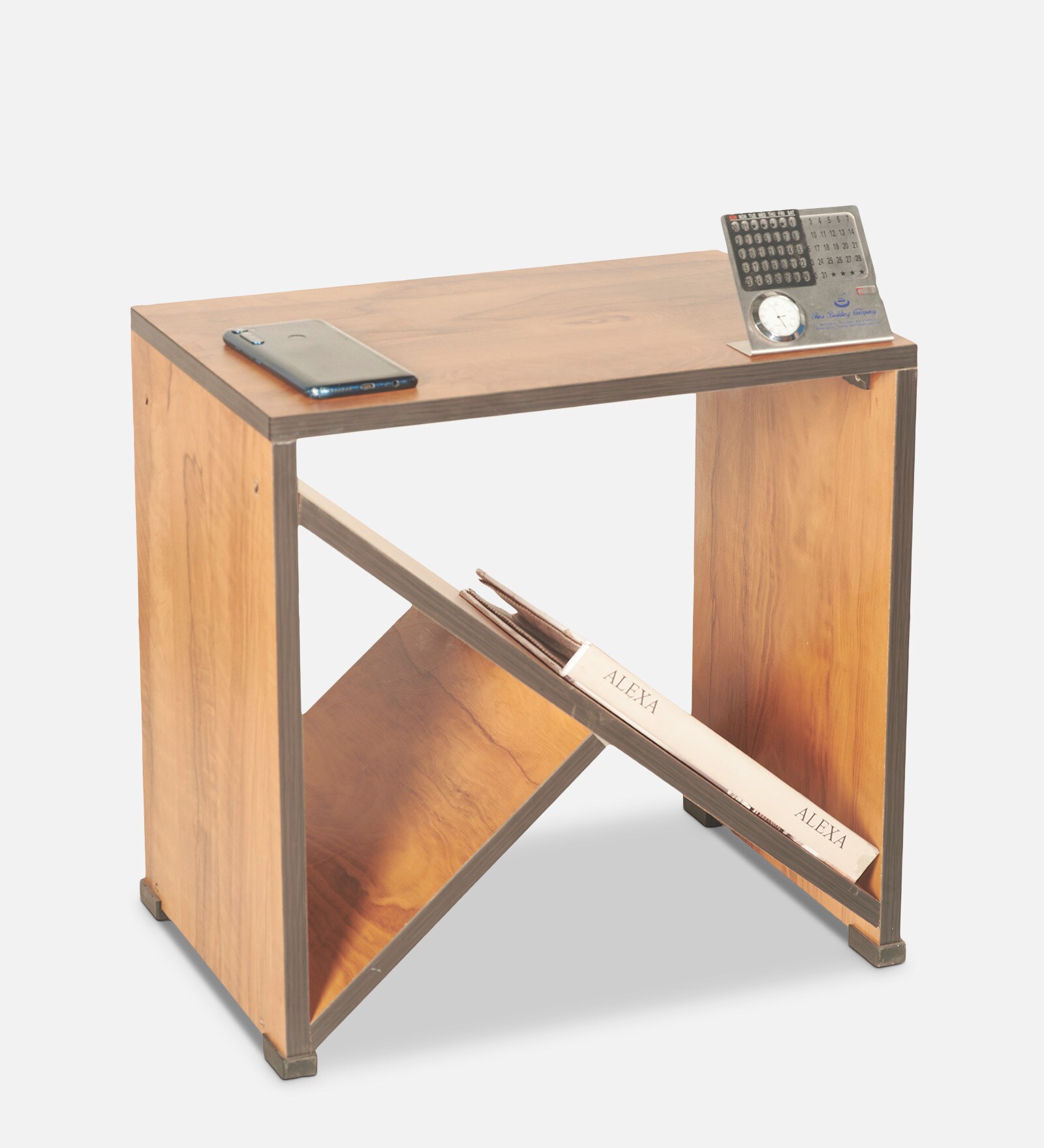 Cube Side Table In Teak Finish