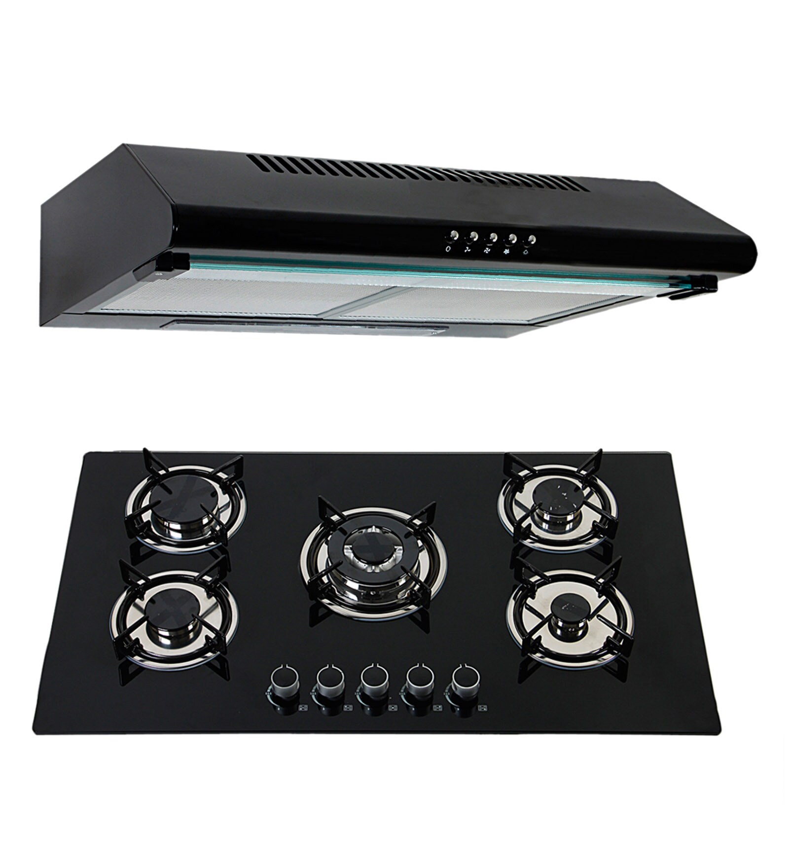 Buy Cubix 1005 60 Cm Straight Line Chimney & 5Burner Ai Hob Combo