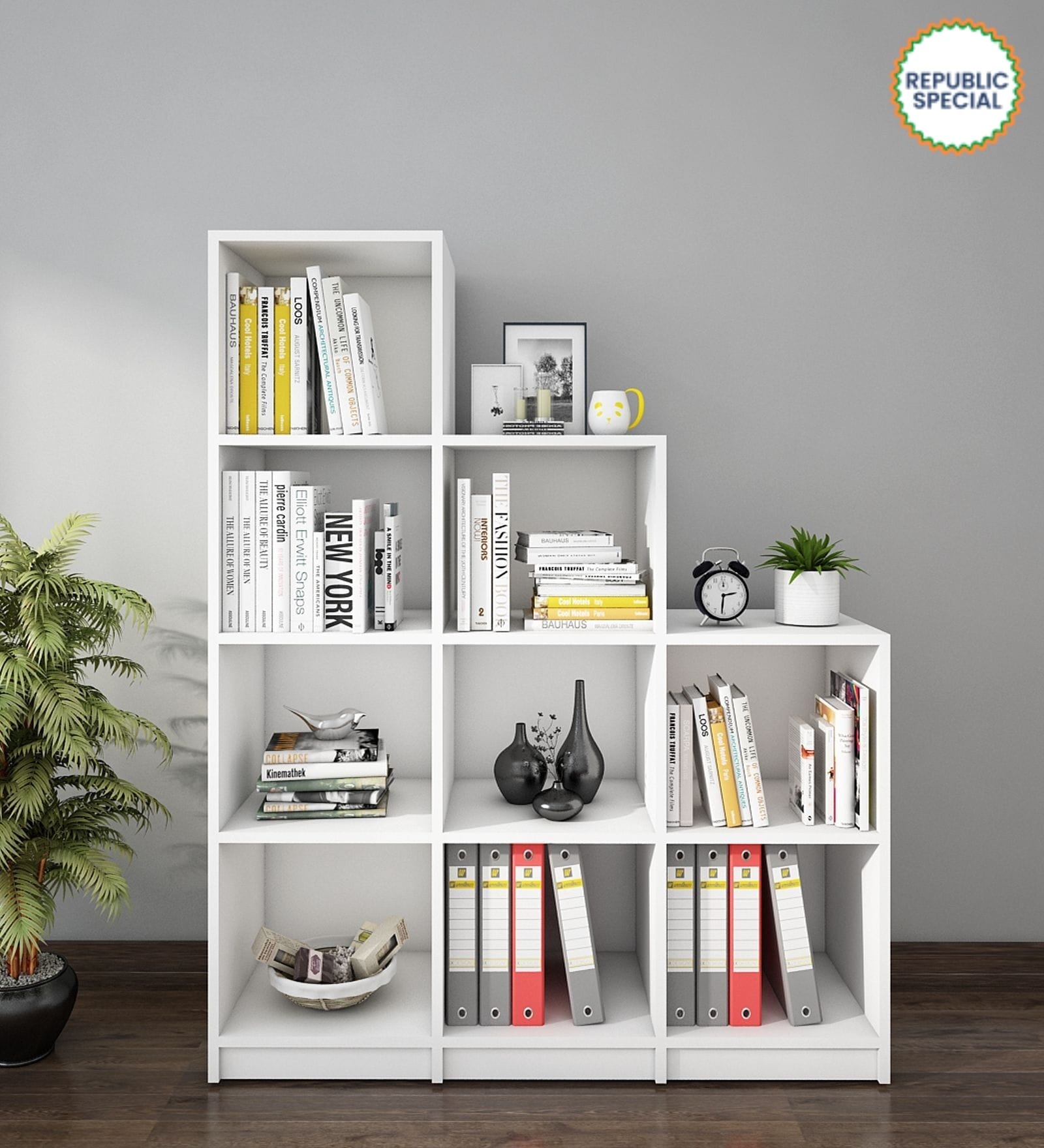Cubix Bookshelf in Frosty White Finish Cubix Bookshelf in Frosty White Finish