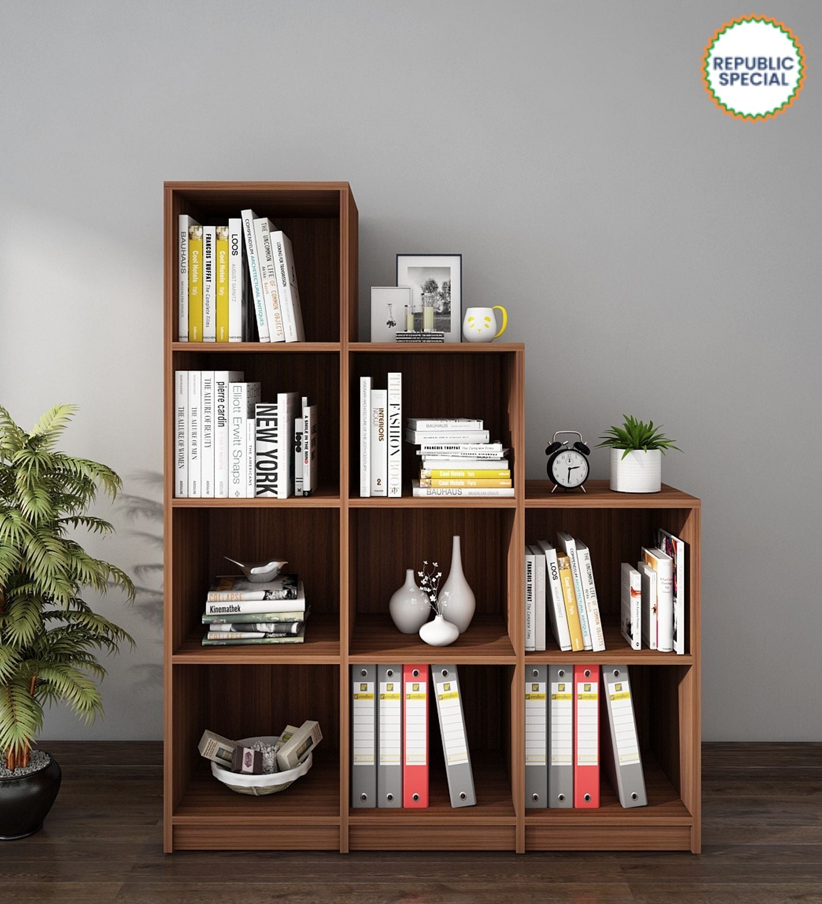 Cubix Bookshelf in Walnut Finish Cubix Bookshelf in Walnut Finish