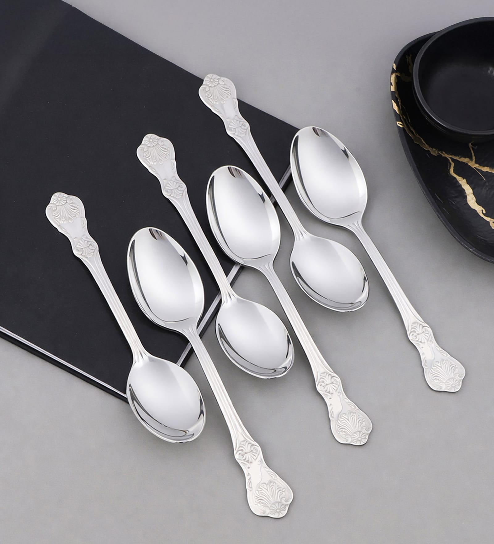 Set of 6-Fest 18/8 Stainless Steel Dessert Spoon