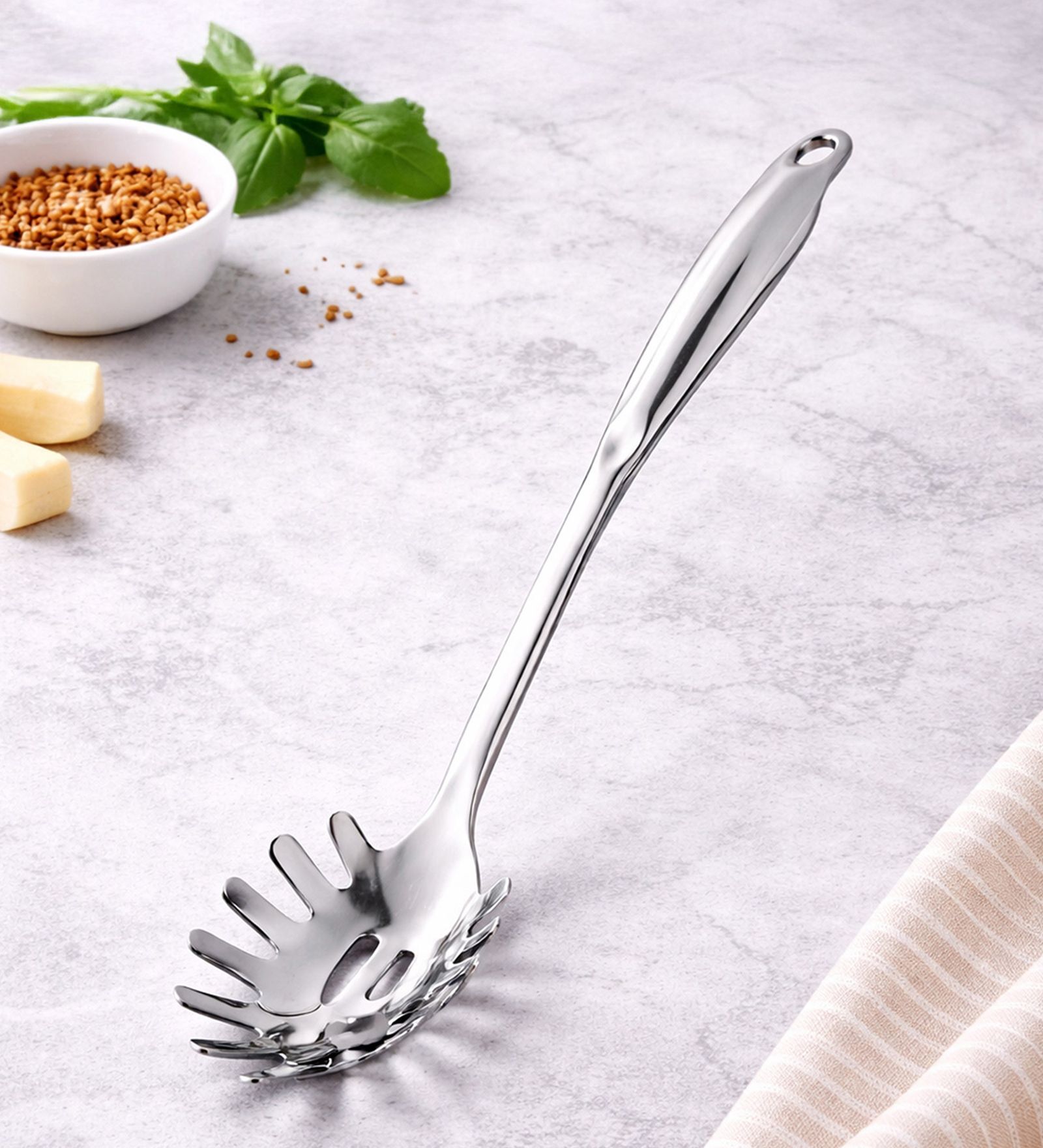 Harmony 18/8 Stainless Steel Hollow Handle Pasta Server