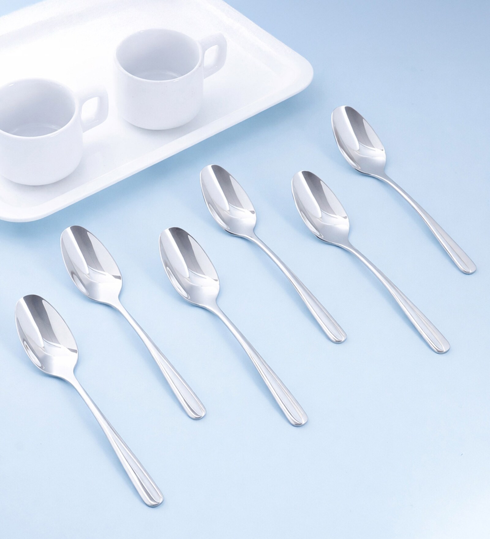 Set of 6-Dora 18/8 Stainless Steel Tea Spoon Mirror Finish