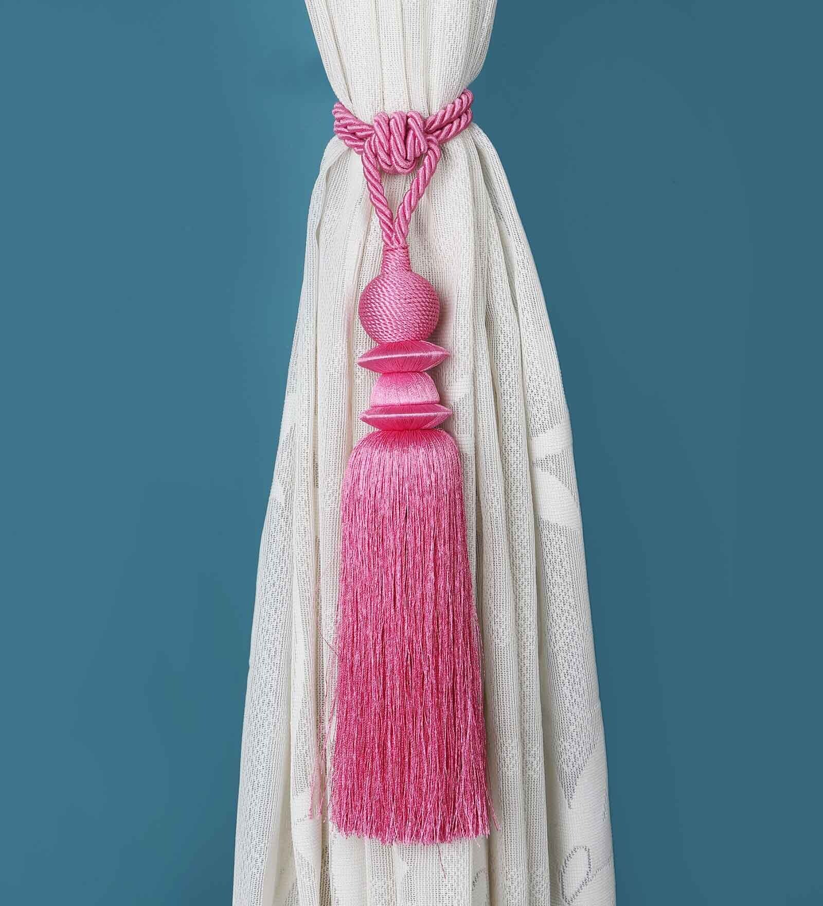 Pink Curtain Tassel Rope Tie Back (Pack of 2)
