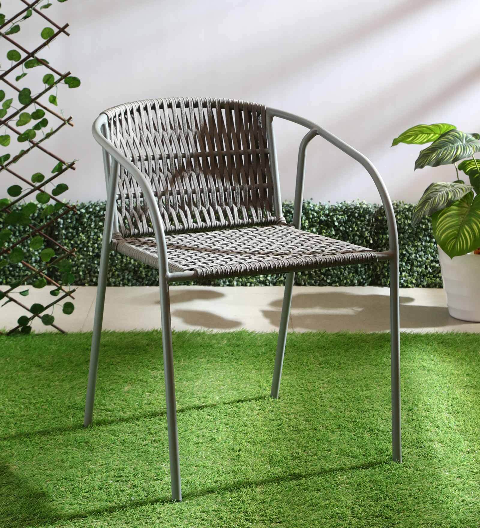 Buy Curve Fabric Patio Chair in Grey Finish at 18 OFF by Advent