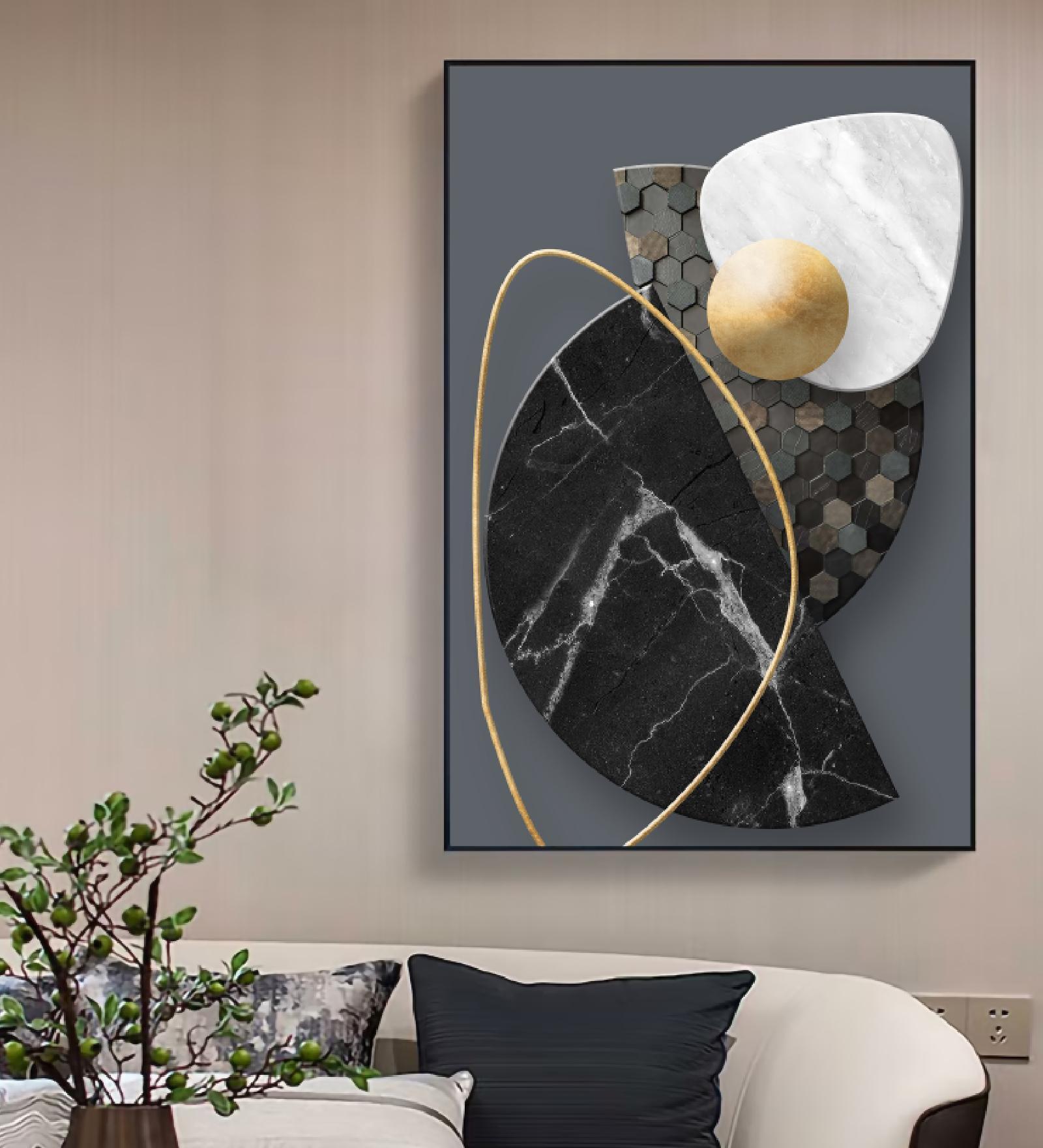 Curves Multicolour Synthetic Wood Wall Art